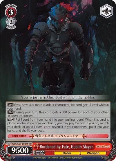 Burdened by Fate Goblin Slayer SR GBS/S63-E034S SR Goblin Slayer Card