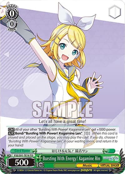 Bursting With Energy! Kagamine Rin (PJS/S91-TE16 TD) PJS/S91-TE16 TD HATSUNE MIKU: COLORFUL STAGE! Weiss Schwarz card