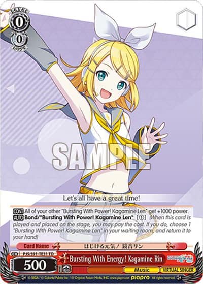 Bursting With Energy! Kagamine Rin (PJS/S91-TE31 TD) PJS/S91-TE31 TD HATSUNE MIKU: COLORFUL STAGE! Weiss Schwarz card