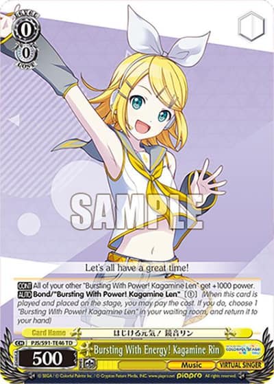 Bursting With Energy! Kagamine Rin PJS/S91-TE46 TD HATSUNE MIKU: COLORFUL STAGE! Weiss Schwarz card