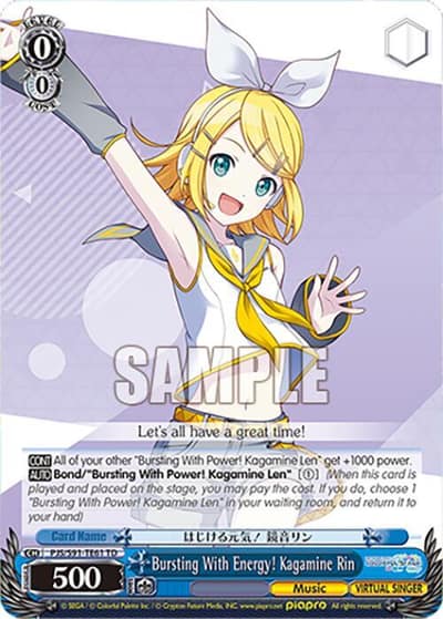 Bursting With Energy! Kagamine Rin (PJS/S91-TE61 TD) PJS/S91-TE61 TD HATSUNE MIKU: COLORFUL STAGE! Weiss Schwarz card