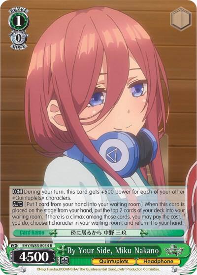 By Your Side Miku Nakano 5HY/W83-E034 R The Quintessential Quintuplets Card
