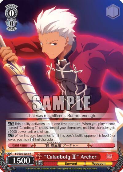Caladbolg II Archer FS/S36-E054 R Fate/stay night [Unlimited Blade Works] Vol. II Card