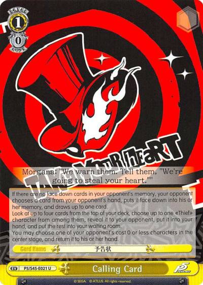Calling Card Yellow P5/S45-E021 U Persona 5 Card