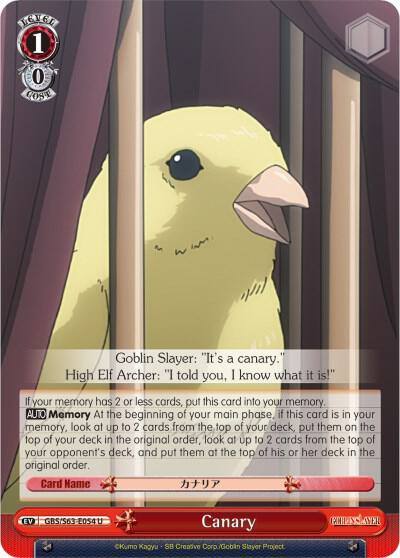 Canary GBS/S63-E054 U Goblin Slayer Card