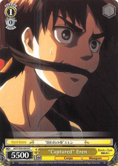 Captured Eren AOT/S50-E018 C Attack on Titan Vol. 2 Card