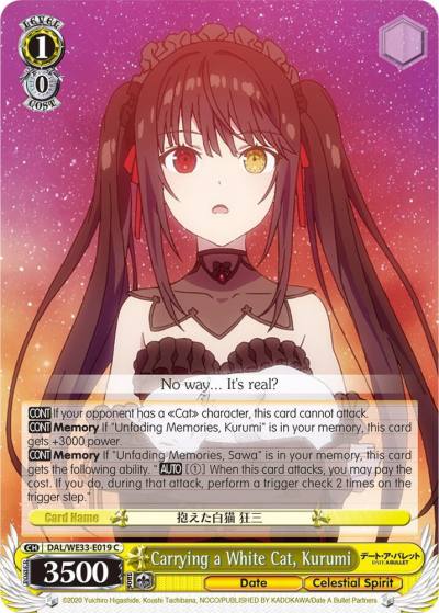 Carrying a White Cat Kurumi Parallel Foil DAL/WE33-E019 C Date A Bullet Card