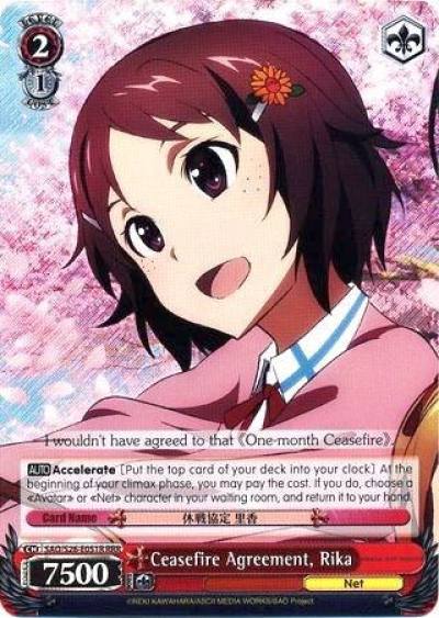Ceasefire Agreement Rika RRR SAO/S26-E051R RRR Sword Art Online Vol.2 Card