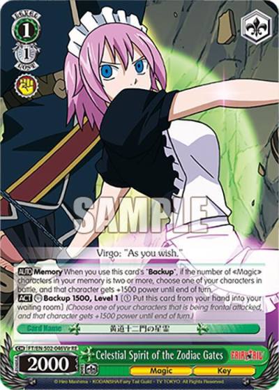 Celestial Spirit of the Zodiac Gates Virgo FT/EN-S02-046Vir C RE Fairy Tail Chronicle Set Card