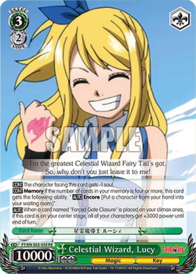 Celestial Wizard Lucy FT/EN-S02-030 RR RE Fairy Tail Chronicle Set Card