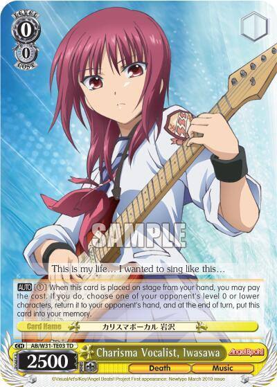 Charisma Vocalist Iwasawa AB/W31-TE03 TD Angel Beats! Re:Edit Card
