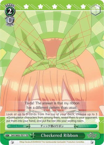 Checkered Ribbon 5HY/W83-TE71 TD The Quintessential Quintuplets Card