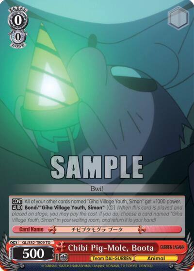 Chibi Pig Mole Boota GL/S52-TE09 Gurren Lagann Card