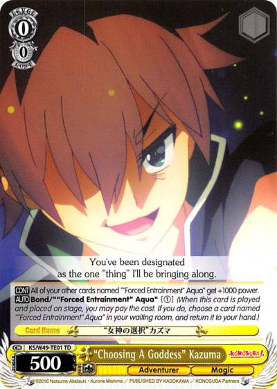 Choosing A Goddess Kazuma KS/W49-TE01 TD KonoSuba Card