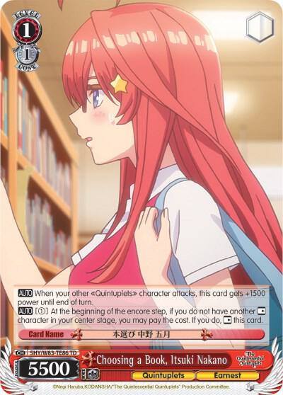 Choosing a Book Itsuki Nakano 5HY/W83-TE86 TD The Quintessential Quintuplets Card