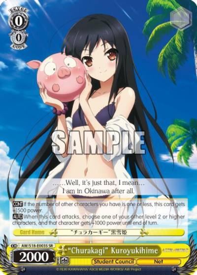 Churakagi Kuroyukihime SR AW/S18-E003S SR Accel World Card