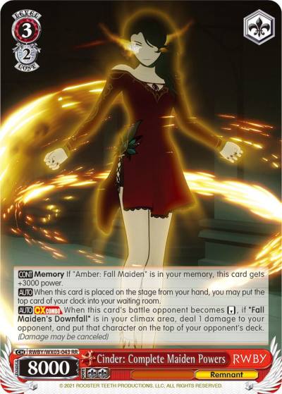 Cinder Complete Maiden Powers RWBY/WX03-043 RR RWBY Card
