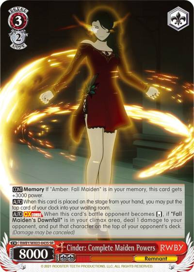 Cinder Complete Maiden Powers SR RWBY/WX03-043S SR RWBY Card