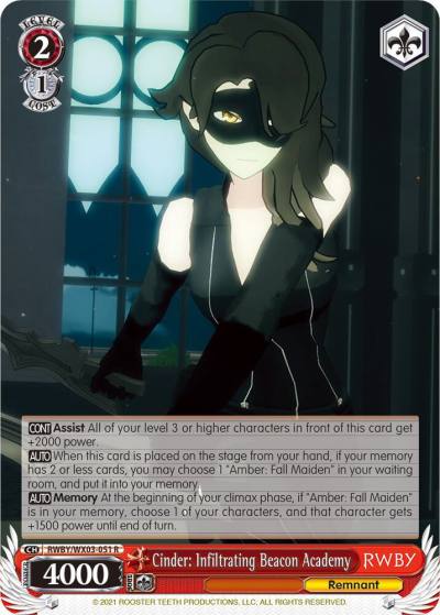 Cinder Infiltrating Beacon Academy RWBY/WX03-051 R RWBY Card