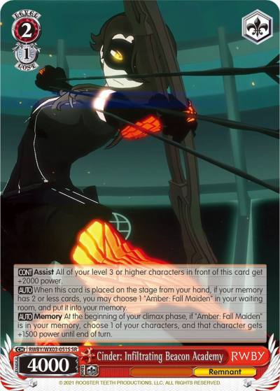 Cinder Infiltrating Beacon Academy SR RWBY/WX03-051S SR RWBY Card