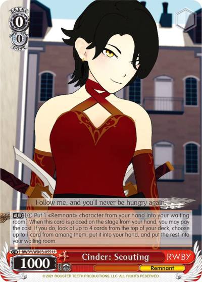 Cinder Scouting RWBY/WX03-055 U RWBY Card