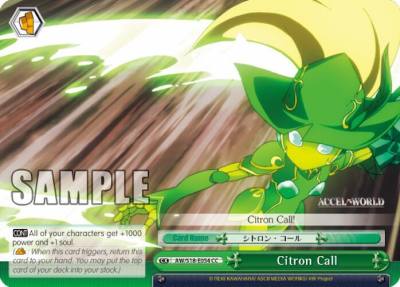 Citron Call AW/S18-E054 CC Accel World Card