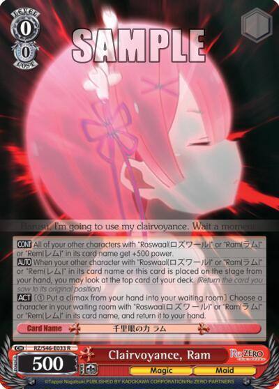 Clairvoyance Ram RZ/S46-E033 R Re:ZERO Card