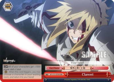 Clarent RRR APO/S53-E059R RRR Fate/Apocrypha Card
