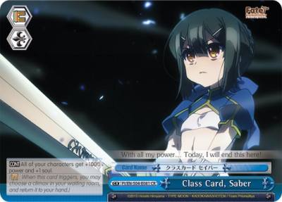 Class Card Saber PI/EN-S04-E081 CR Fate/kaleid liner PRISMA ILLYA DX Card