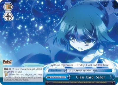 Class Card Saber RRR PI/EN-S04-E081R RRR Fate/kaleid liner PRISMA ILLYA DX Card