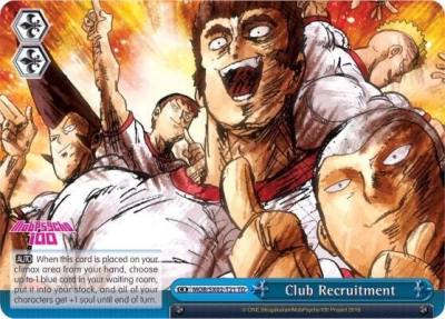 Club Recruitment Blue MOB/SX02-T21 TD Mob Psycho 100 Card