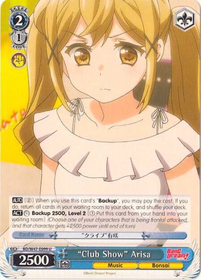 Club Show Arisa BD/W47-E099 U BanG Dream! Card
