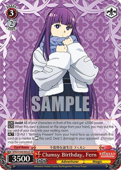 Clumsy Birthday Fern SR SFN/S108-E052S SR Frieren: Beyond Journey’s End Card