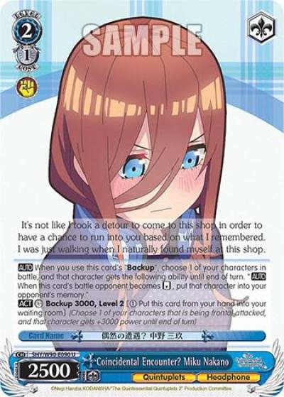 Coincidental Encounter Miku Nakano 5HY/W90-E090 U The Quintessential Quintuplets 2 Card
