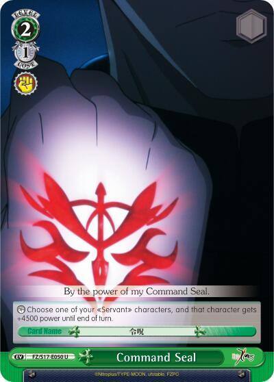 Command Seal FZ/S17-E050 U Fate/Zero Card
