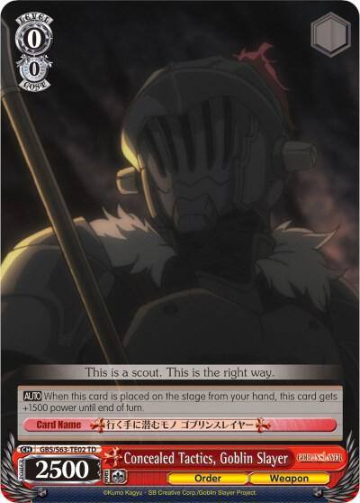 Concealed Tactics Goblin Slayer GBS/S63-TE02 TD Goblin Slayer Card