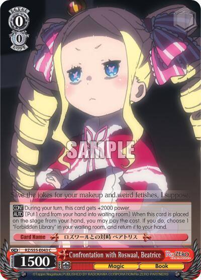 Confrontation with Roswaal Beatrice RZ/S55-E043 C Re:ZERO Vol.2 Card