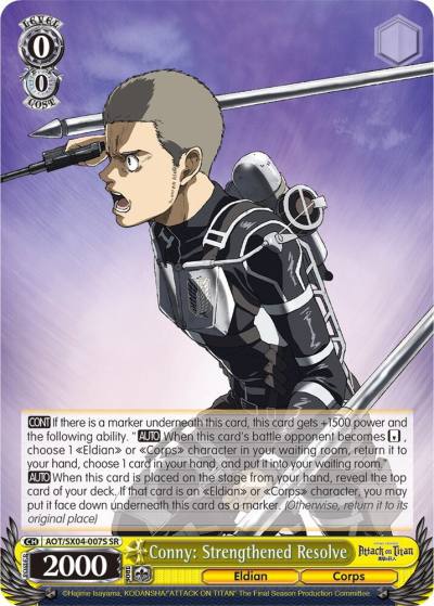 Conny Strengthened Resolve SR AOT/SX04-007S SR Attack On Titan: Final Season Card