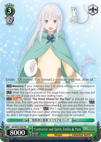 Contractor and Spirit Emilia and Puck RZ/SE35-E04 RR Re:ZERO: The Frozen Bond Card