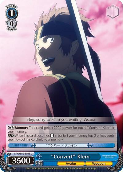 Convert Klein SAO/S80-E093 C Sword Art Online -Alicization- Vol.2 Card