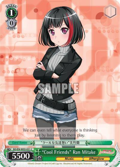 Cool Friends Ran Mitake BD/EN-W03-051 C BanG Dream! Girls Band Party! MULTI LIVE Card