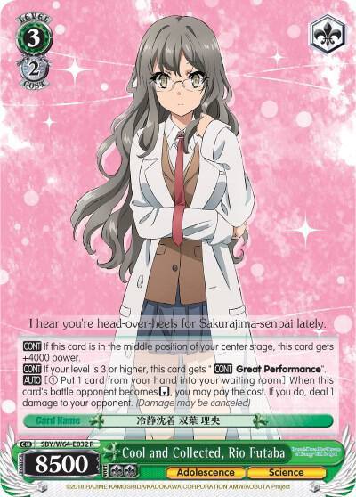 Cool and Collected Rio Futaba SBY/W64-E032 R Rascal Does Not Dream of Bunny Girl Senpai Card