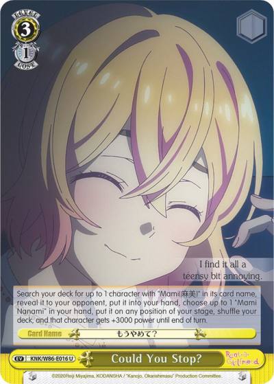 Could You Stop KNK/W86-E016 U Rent-A-Girlfriend Card