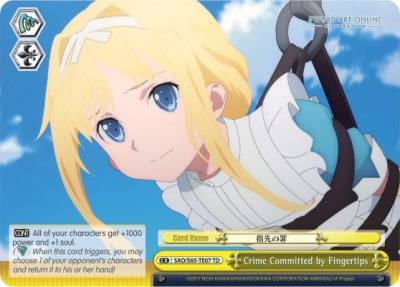 Crime Committed by Fingertips SAO/S65-TE07 TD Sword Art Online -Alicization- Card