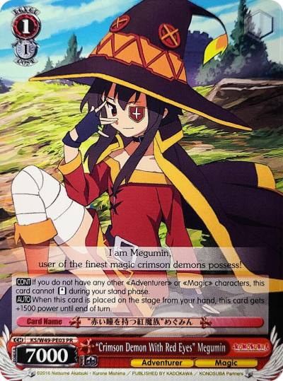 Crimson Demon With Red Eyes Megumin KS/W49-PE03 PR KonoSuba Card