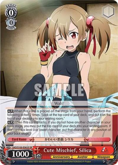 Cute Mischief Silica SR SAO/S100-E063S SR Sword Art Online Animation 10th Anniversary Card