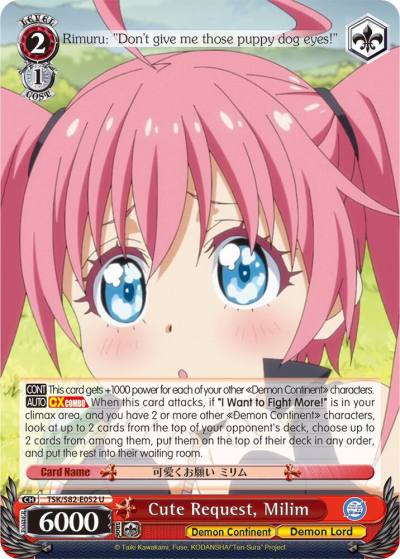 Cute Request Milim TSK/S82-E052 U That Time I Got Reincarnated as a Slime Vol.2 Card