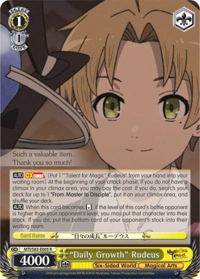 Daily Growth Rudeus MTI/S83-E005 R Mushoku Tensei: Jobless Reincarnation Card