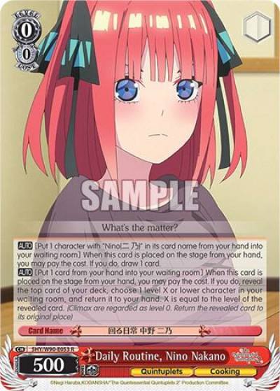 Daily Routine Nino Nakano 5HY/W90-E053 R The Quintessential Quintuplets 2 Card