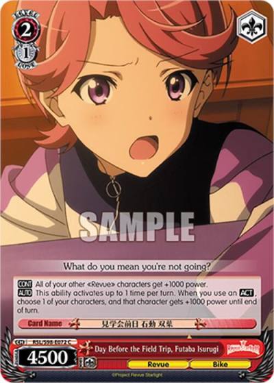 Day Before the Field Trip Futaba Isurugi RSL/S98-E072 C Revue Starlight The Movie Card